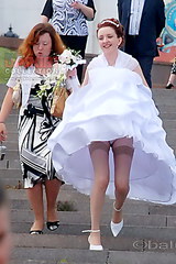Bride stockings legs upskirt